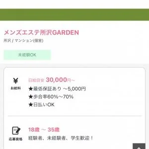 メンズエステ所沢GARDENのメッセージ用アイコン